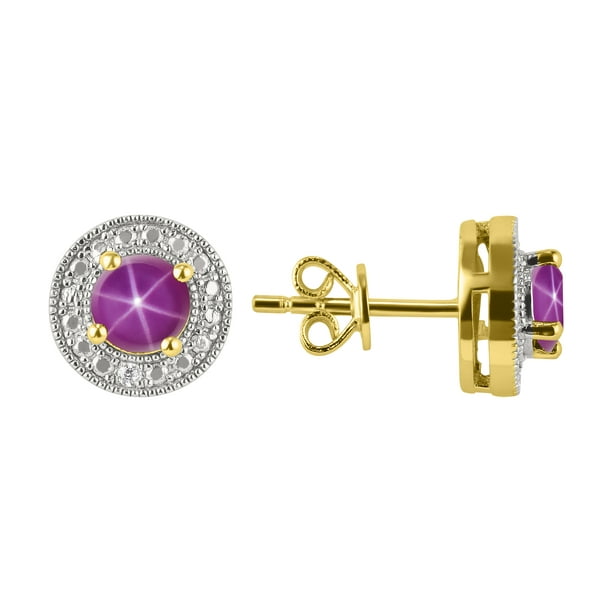RYLOS Earrings For Women 14K Yellow Gold Diamond & Star Ruby Earrings 6X4MM Color Stone Gemstone Jewelry For Women Gold Earrings RYLOS Earrings For Women 14K Yellow Gold Diamond & Star Ruby Earrings 6X4MM Color Stone Gemstone Jewelry For Women Gold Earrings